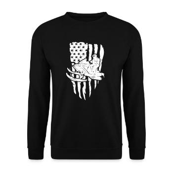 Snowmobile Snowmobiling sled motor sled - Unisex Pullover - Schwarz - Vorne - Alina (178cm) & Michal (187cm)