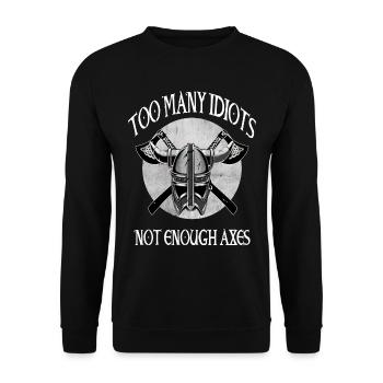 Viking Skull Skull Axe Valhalla - Sweat-shirt Unisexe - noir - Devant - Alina (178cm) & Michal (187cm)