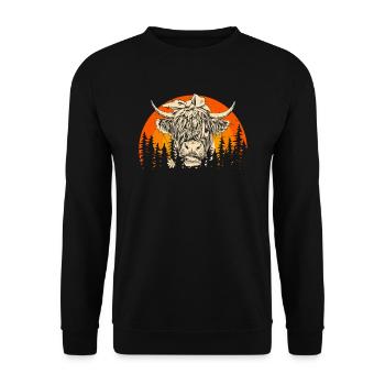 Scottish Highland Highland Cattle Highland - Unisex Sweatshirt - black - Front - Alina (178cm) & Michal (187cm)
