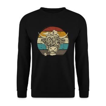 Scottish Highland Highland Cattle Highland - Unisex Sweatshirt - black - Front - Alina (178cm) & Michal (187cm)