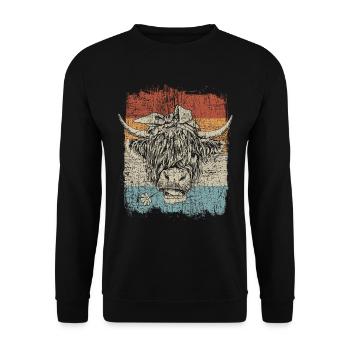 Scottish Highland Highland Cattle Highland - Unisex Sweatshirt - black - Front - Alina (178cm) & Michal (187cm)