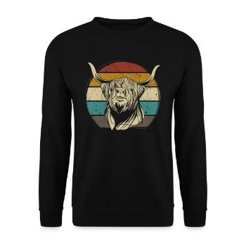 Scottish Highland Highland Cattle Highland - Unisex Sweatshirt - black - Front - Alina (178cm) & Michal (187cm)