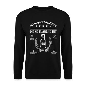 65 Jahre Geburtstag Bier - Unisex Pullover - Schwarz - Vorne - Alina (178cm) & Michal (187cm)