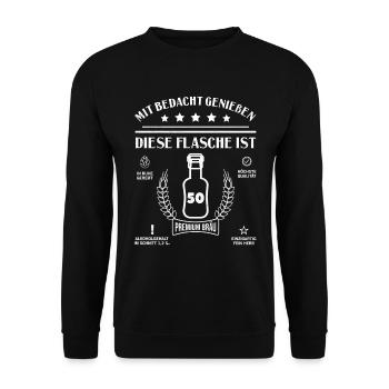 50 Jahre Geburtstag Bier - Unisex Pullover - Schwarz - Vorne - Alina (178cm) & Michal (187cm)