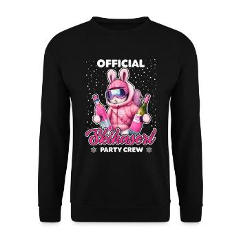 Skifahren Official Skihaserl Party Crew Apres Ski - Unisex Pullover - Schwarz - Vorne - Alina (178cm) & Michal (187cm)
