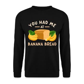 Tu m’as eu à Banana Bread - Sweat-shirt Unisexe - noir - Devant - Alina (178cm) & Michal (187cm)
