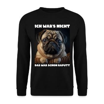 Ich War Das Nicht Das War Schon Kaputt - Unisex Pullover - Schwarz - Vorne - Alina (178cm) & Michal (187cm)