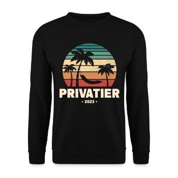 Privatier 2023 - Unisex Pullover - Schwarz - Vorne - Alina (178cm) & Michal (187cm)
