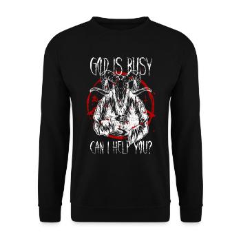 Satanist Baphomet Satanismus - Unisex Pullover - Schwarz - Vorne - Alina (178cm) & Michal (187cm)