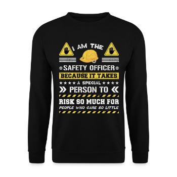 Safety Manager Sicherheitsbeauftragter - Unisex Pullover - Schwarz - Vorne - Alina (178cm) & Michal (187cm)