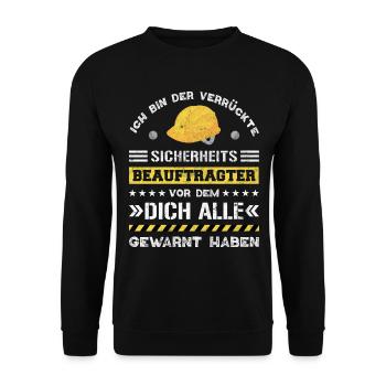 Safety Manager Sicherheitsbeauftragter - Unisex Pullover - Schwarz - Vorne - Alina (178cm) & Michal (187cm)