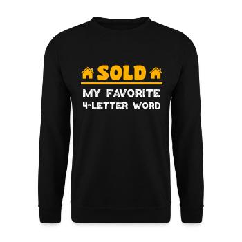Sold Immobilienkauffrau Immobilienkaufmann - Unisex Pullover - Schwarz - Vorne - Alina (178cm) & Michal (187cm)