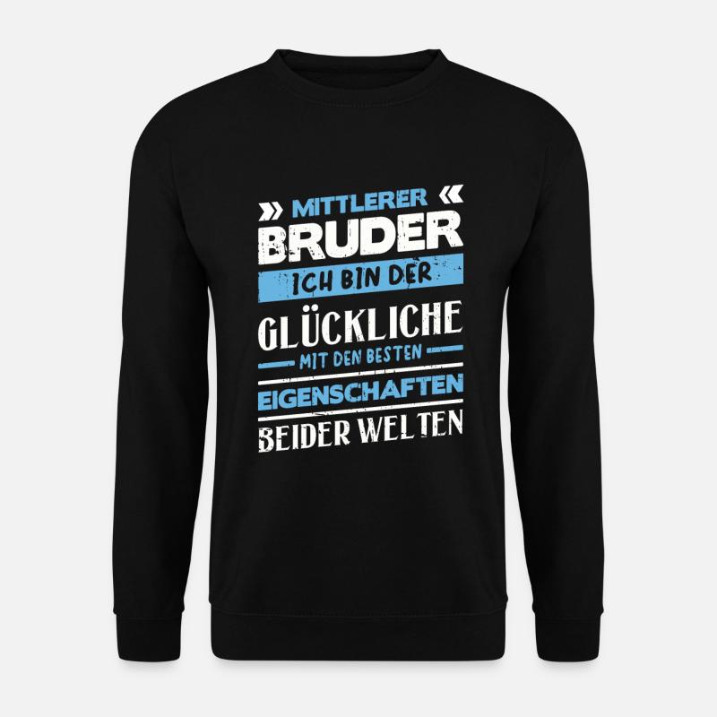 Mittelkind Sandwichkind Mittlerer Bruder - Unisex Pullover - Schwarz