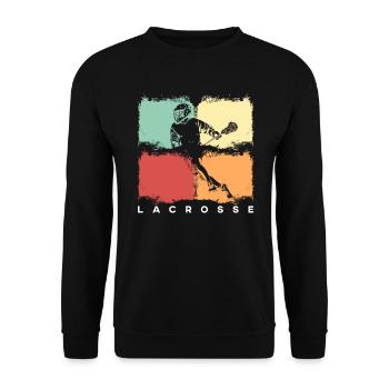 Lacrosse Lacrosse Player retro vintage - Unisex Sweatshirt - black - Front - Alina (178cm) & Michal (187cm)