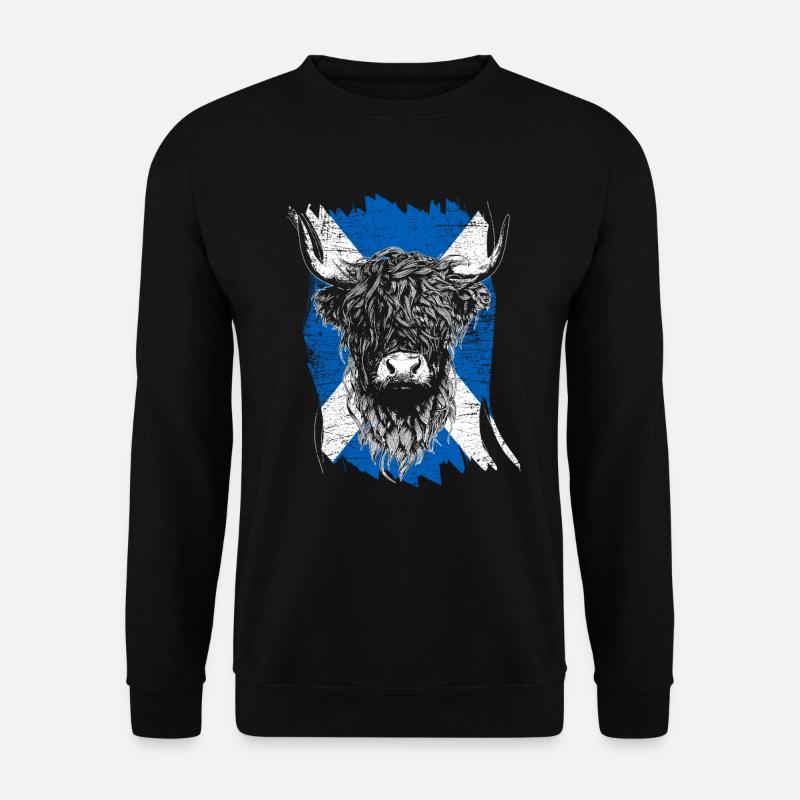 schottischer Hochländer Hochland Rind Highland Kuh - Unisex Pullover - Schwarz