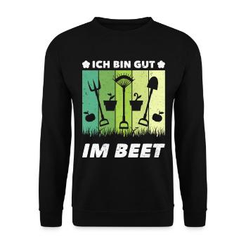 Gärtner Ich Bin Gut Im Beet - Unisex Pullover - Schwarz - Vorne - Alina (178cm) & Michal (187cm)
