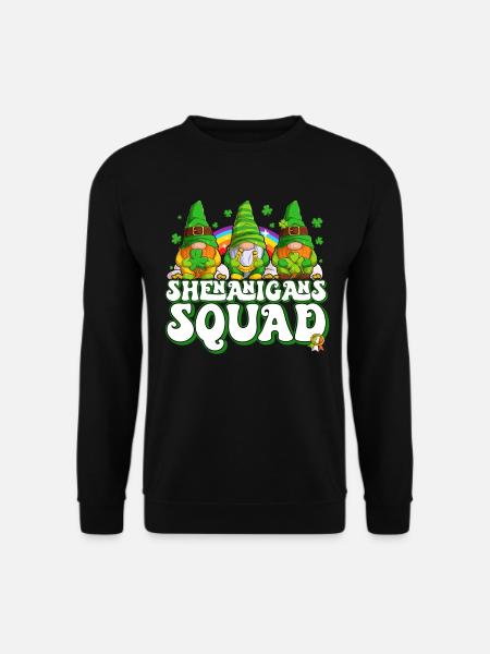 Saint-Patrick Elfes irlandais Gnome - Sweat-shirt Unisexe - noir