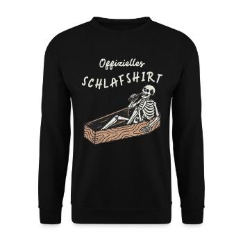 Skelett Offizielles Schlafshirt - Unisex Pullover - Schwarz - Vorne - Alina (178cm) & Michal (187cm)