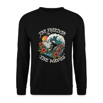La liberté sur les vagues - Sweat-shirt Unisexe - noir - Devant - Alina (178cm) & Michal (187cm)