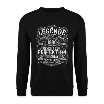 Legende 1986 Geburtstag legendär seit 1986 - Unisex Pullover - Schwarz - Vorne - Alina (178cm) & Michal (187cm)