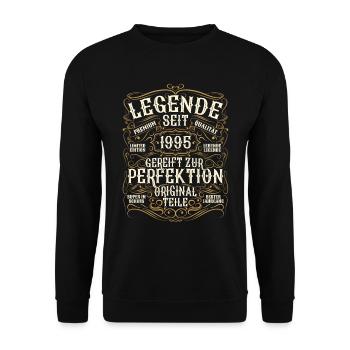 Legende 1995 Geburtstag legendär seit 1995 - Unisex Pullover - Schwarz - Vorne - Alina (178cm) & Michal (187cm)