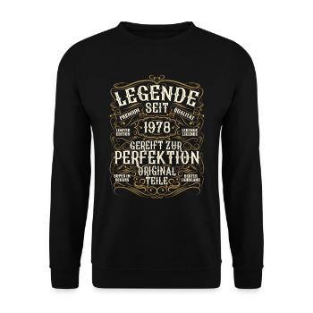 Legende 1978 Geburtstag legendär seit 1978 - Unisex Pullover - Schwarz - Vorne - Alina (178cm) & Michal (187cm)