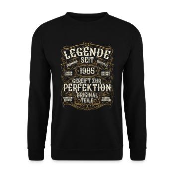 Legende 1985 Geburtstag legendär seit 1985 - Unisex Pullover - Schwarz - Vorne - Alina (178cm) & Michal (187cm)