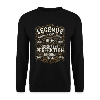 Legende 1996 Geburtstag legendär seit 1996 - Unisex Pullover - Schwarz - Vorne - Alina (178cm) & Michal (187cm)