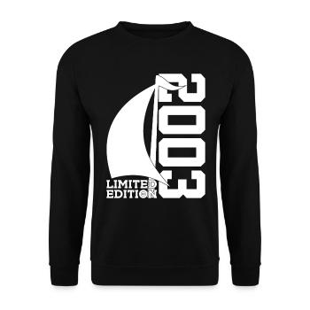 SAILBOAT 2003 SAILING 23RD BIRTHDAY SAILOR - Unisex Sweatshirt - black - Front - Alina (178cm) & Michal (187cm)