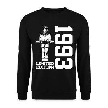 LIMITED EDITION 1993 TISCHFUßBALL 33. GEBURTSTAG - Unisex Pullover - Schwarz - Vorne - Alina (178cm) & Michal (187cm)