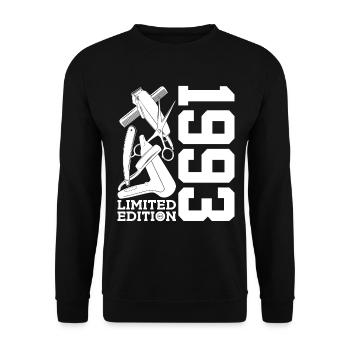 HAIRSTYLIST 1993 STYLIST 33. GEBURTSTAG FRISEUR - Unisex Pullover - Schwarz - Vorne - Alina (178cm) & Michal (187cm)