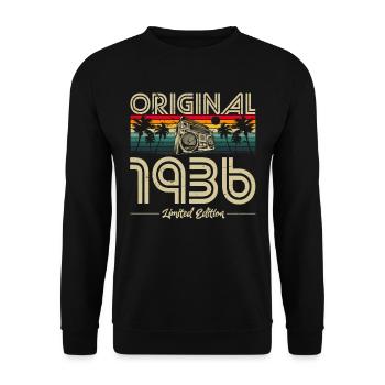Vintage 1936 Birthday Retro Vintage Gift - Unisex Sweatshirt - black - Front - Alina (178cm) & Michal (187cm)