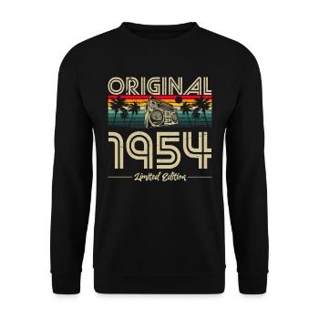 1954 Anniversaire né en 1954 Retro Vintage - Sweat-shirt Unisexe - noir - Devant - Alina (178cm) & Michal (187cm)