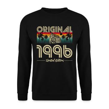 1996 Anniversaire né en 1996 Retro Vintage - Sweat-shirt Unisexe - noir - Devant - Alina (178cm) & Michal (187cm)