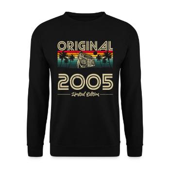 2005 Anniversaire né en 2005 Retro Vintage - Sweat-shirt Unisexe - noir - Devant - Alina (178cm) & Michal (187cm)