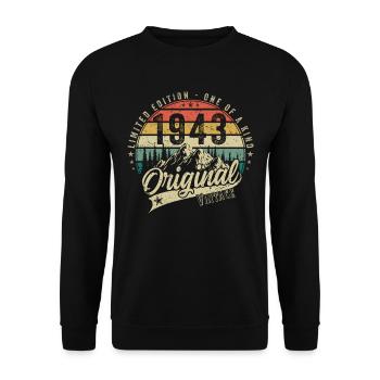 1943 Birthday born in 1943 Retro Vintage - Unisex Sweatshirt - black - Front - Alina (178cm) & Michal (187cm)