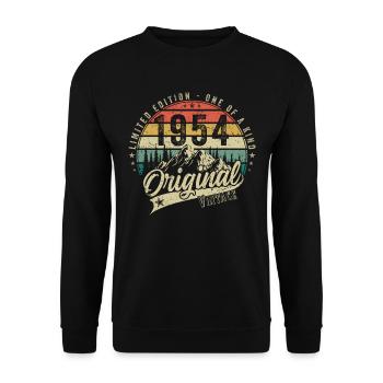 1954 Anniversaire né en 1954 Retro Vintage - Sweat-shirt Unisexe - noir - Devant - Alina (178cm) & Michal (187cm)