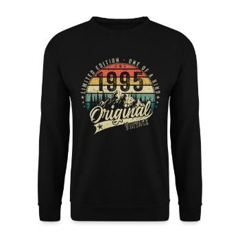 1995 Anniversaire né en 1995 Retro Vintage - Sweat-shirt Unisexe - noir - Devant - Alina (178cm) & Michal (187cm)