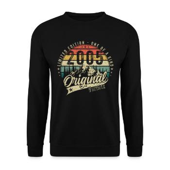 2005 Anniversaire né en 2005 Retro Vintage - Sweat-shirt Unisexe - noir - Devant - Alina (178cm) & Michal (187cm)