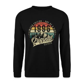 1996 Anniversaire né en 1996 Retro Vintage - Sweat-shirt Unisexe - noir - Devant - Alina (178cm) & Michal (187cm)