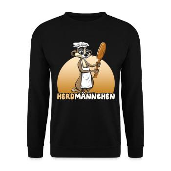 Herdmännchen Erdmännchen Koch - Unisex Pullover - Schwarz - Vorne - Alina (178cm) & Michal (187cm)