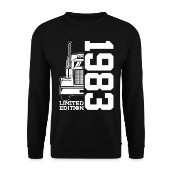 LIMITED EDITION 1983 TRUCKER 43RD BIRTHDAY TRUCK - Unisex Sweatshirt - black - Front - Alina (178cm) & Michal (187cm)