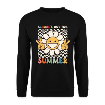 Retro Last Day of School's Out For Summer Teacher - Unisex Sweatshirt - black - Front - Alina (178cm) & Michal (187cm)