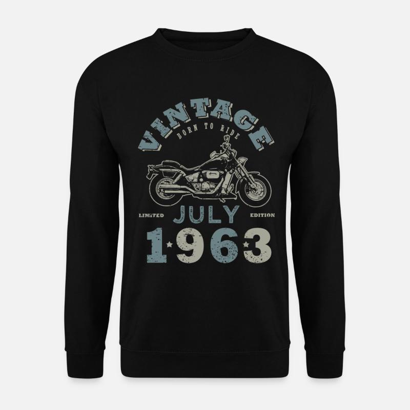Født i juli 1963 60 år gammel motorcykel - Unisex sweater - sort