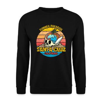 Santa Cruz Californie vintage rétro surfing ville - Sweat-shirt Unisexe - noir - Devant - Alina (178cm) & Michal (187cm)