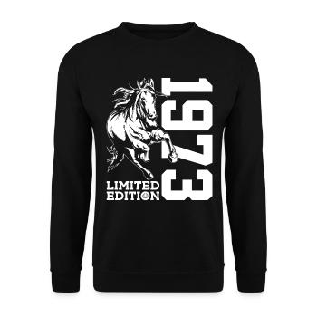 53E ANNIVERSAIRE CHEVAL ÉDITION LIMITÉE 1973 ÉQUITATION - Sweat-shirt Unisexe - noir - Devant - Alina (178cm) & Michal (187cm)