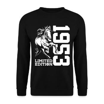 73E ANNIVERSAIRE ÉDITION LIMITÉE DE CHEVAL 1953 - Sweat-shirt Unisexe - noir - Devant - Alina (178cm) & Michal (187cm)