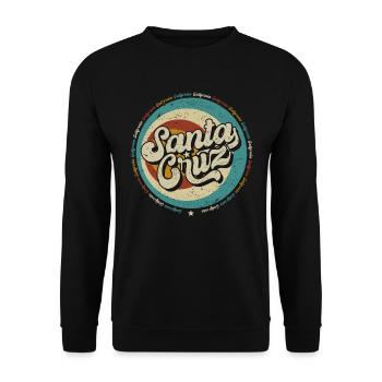 Santa Cruz Californie vintage rétro surfing ville - Sweat-shirt Unisexe - noir - Devant - Alina (178cm) & Michal (187cm)