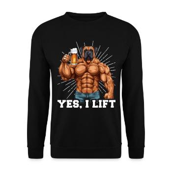 Bodybuilder Gym Beer | Yes I Lift - Unisex Sweatshirt - black - Front - Alina (178cm) & Michal (187cm)