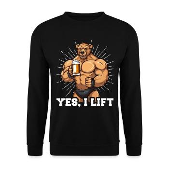 Bodybuilder Gym Beer Yes I Lift - Unisex Sweatshirt - black - Front - Alina (178cm) & Michal (187cm)